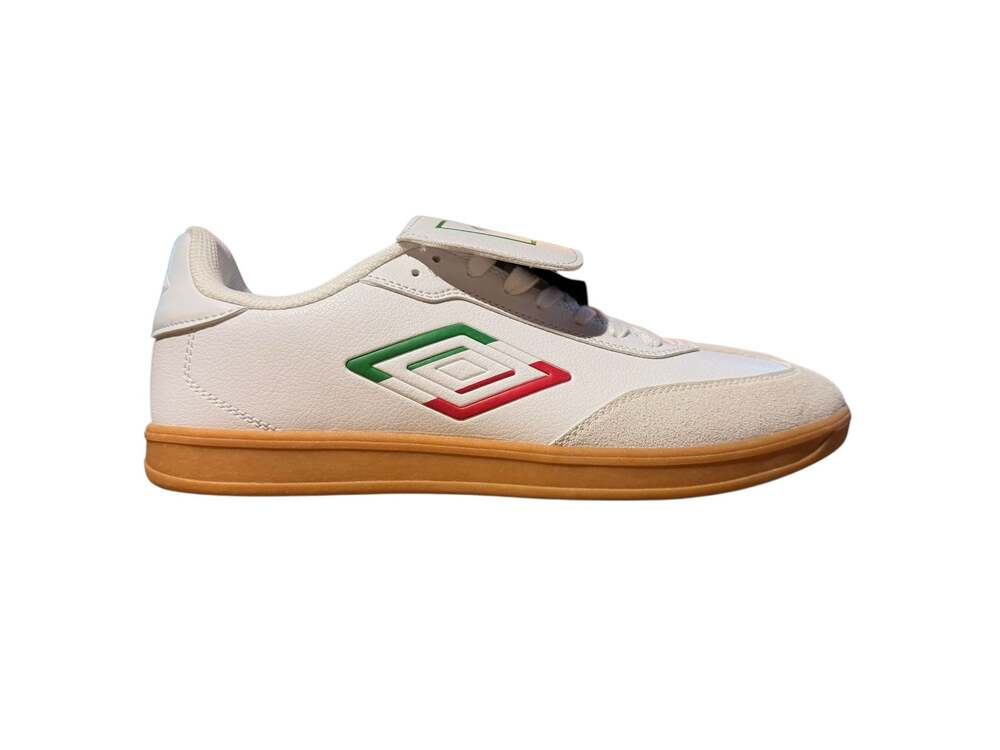 UMBRO-TX Size 12 Men's White Green Red Gum Sole Indoor Soccer Sneakers